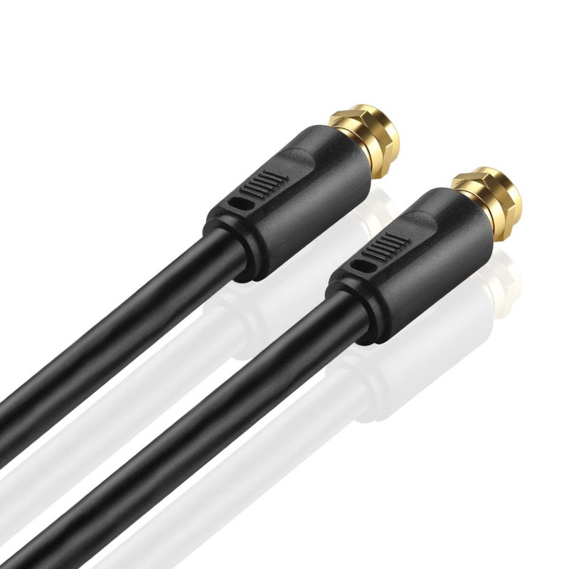 TNP Products TNP Coaxial Cable Connector F Type - Gold Plated RG6 Coax Cable Cord for TV Antenna, Satellite Receivers, Cable Modem - Quad Shielded Coaxial Cable 20IN Extender Adapter for Indoor and Outdoor Use - Image 3